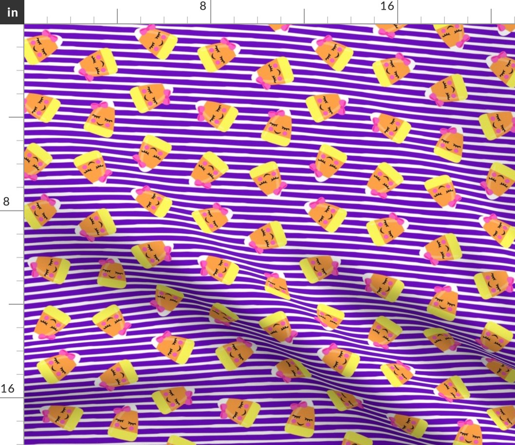 cute candy corn - purple stripes - halloween - LAD19
