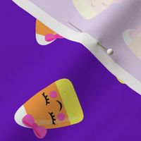 cute candy corn - purple toss - halloween - LAD19