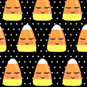 cute candy corn - black polka dots - halloween - LAD19