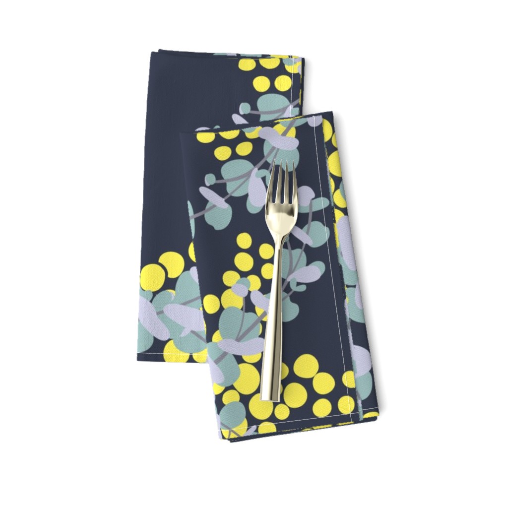 Eucalyptus and Wattle in the wind (Dark Grey)