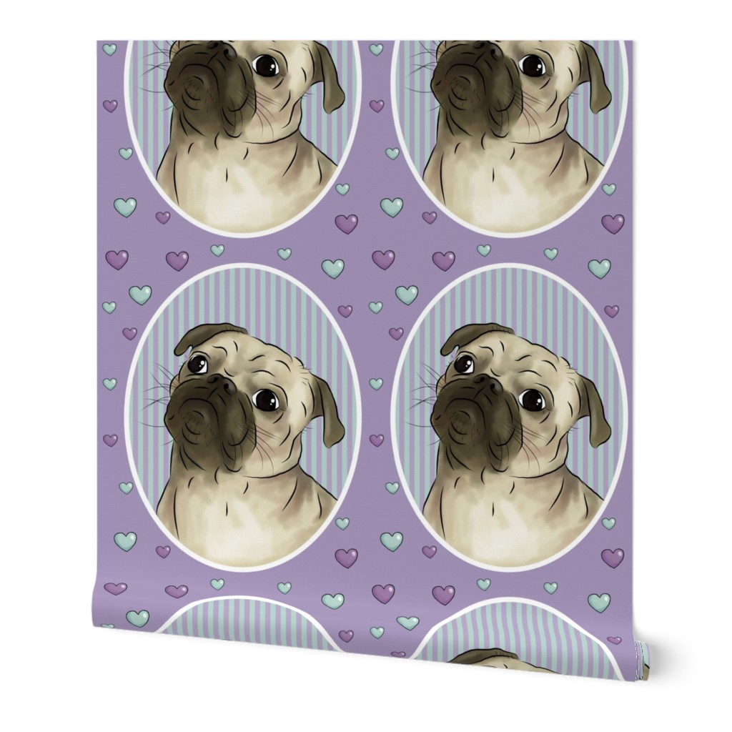 Love for pugs purple small