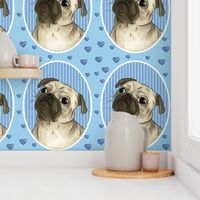 Love for pugs blue