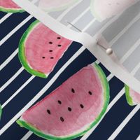 Watermelon Slices (navy blue stripes)