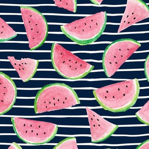 Watermelon Slices (navy blue stripes)