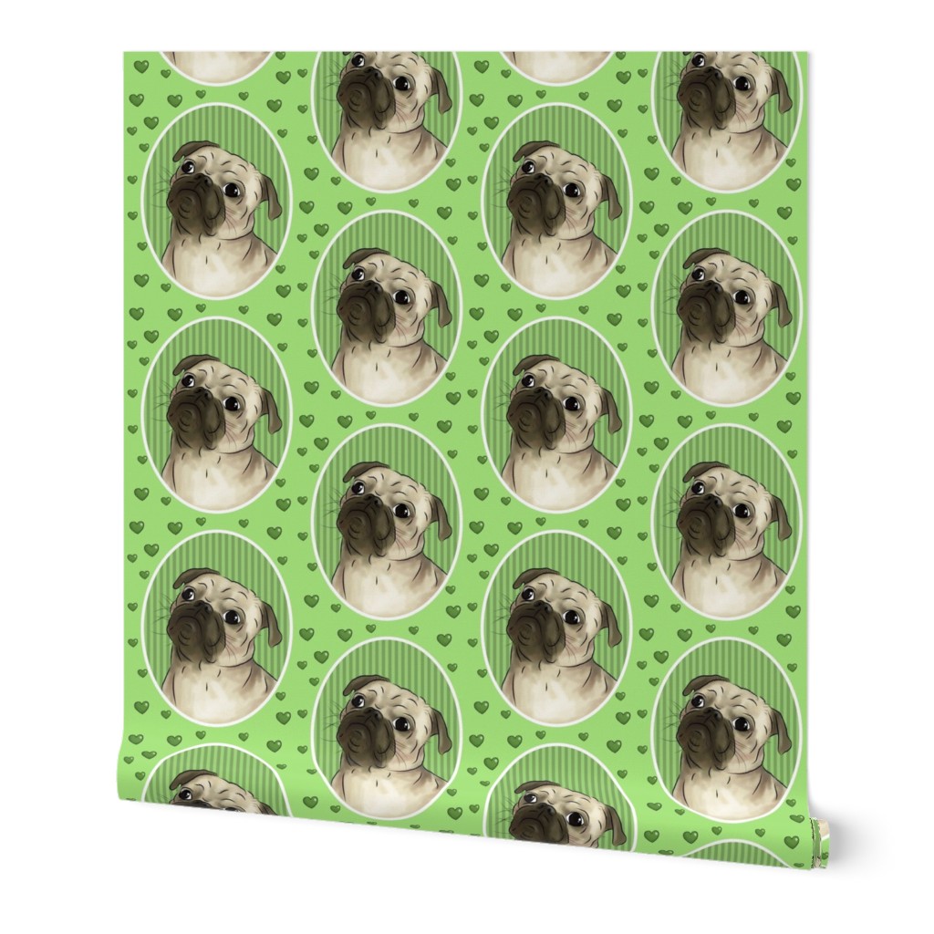 Love for pugs -green big