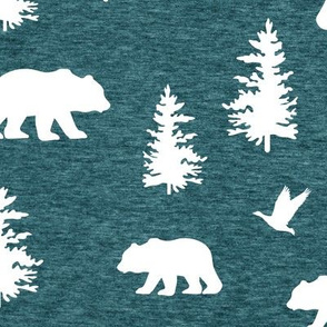 Great Northern Bear (heather teal) Home Decor Bedding, GingerLous