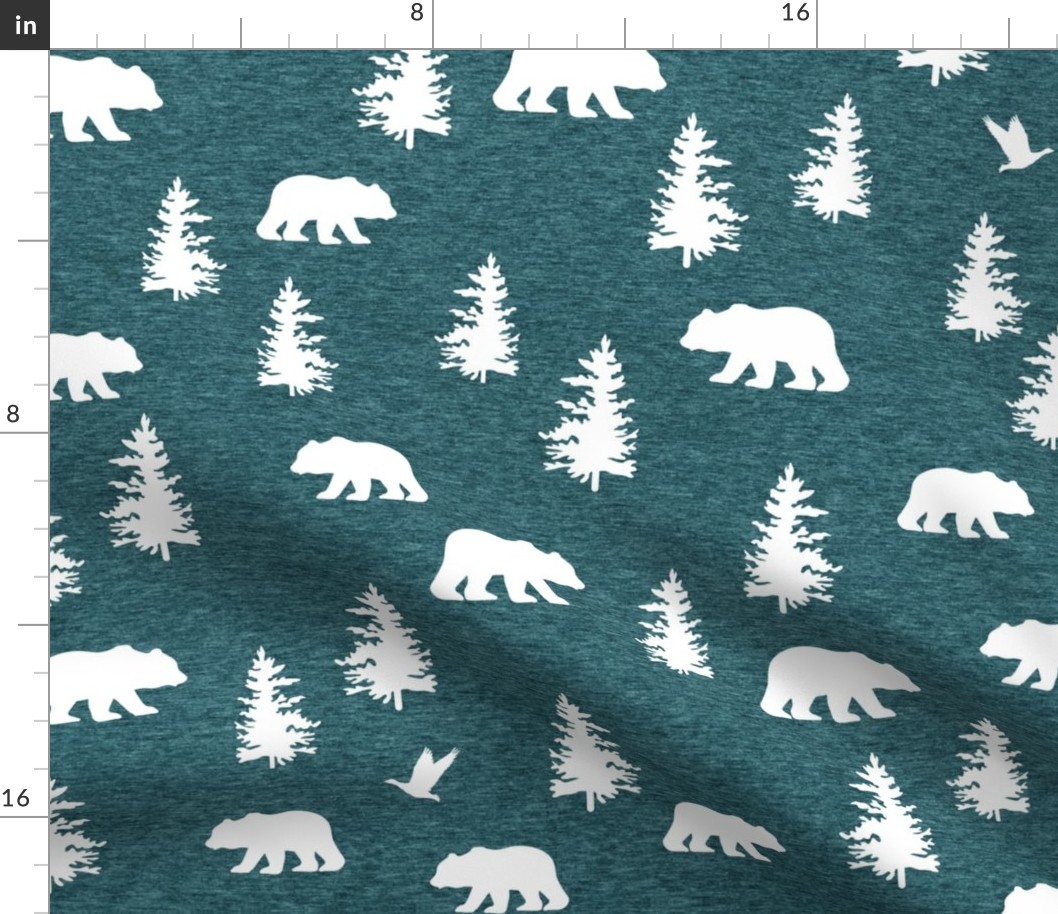Great Northern Bear (heather teal) Home Decor Bedding, GingerLous