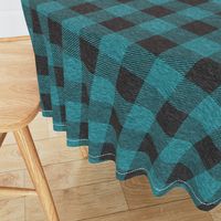 2” Heather Buffalo Plaid (heather black + turquoise)