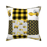 Construction Nursery Wholecloth - yellow and black plaid - LAD19