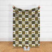 Construction Nursery Wholecloth - yellow and black plaid - LAD19