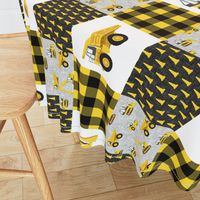 Construction Nursery Wholecloth - yellow and black plaid (90) - LAD19