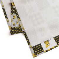 Construction Nursery Wholecloth - yellow and black plaid (90) - LAD19