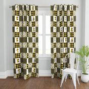 Construction Nursery Wholecloth - yellow and black plaid (90) - LAD19