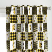 Construction Nursery Wholecloth - yellow and black plaid (90) - LAD19