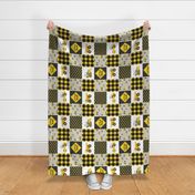 Little Man - Construction Nursery Wholecloth - yellow and black plaid (90) - LAD19