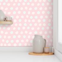 Hand Drawn Polka Dots in Pink and Mint