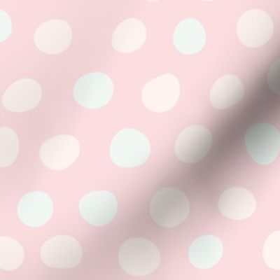 Hand Drawn Polka Dots in Pink and Mint