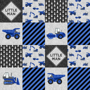 Little Man - Construction Nursery Wholecloth - blue - LAD19