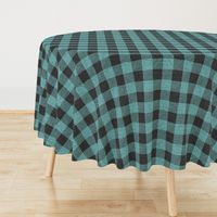 2” Heather Buffalo Plaid (heather black + island blue)