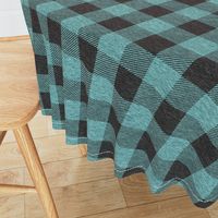 2” Heather Buffalo Plaid (heather black + island blue)