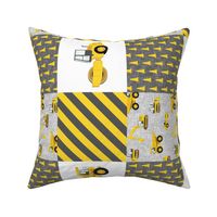 Construction Nursery Wholecloth - grey & yellow (90) - LAD19