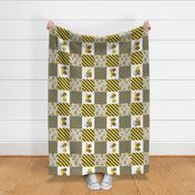 Construction Nursery Wholecloth - grey & yellow (90) - LAD19