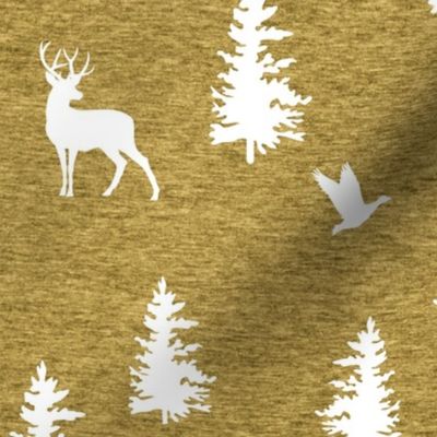 Great Northern Deer (heather mustard) Home Decor Bedding, GingerLous