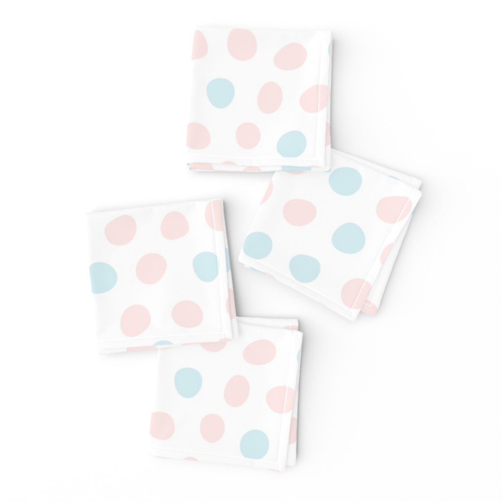Hand Drawn Polka Dots in Pink and Blue