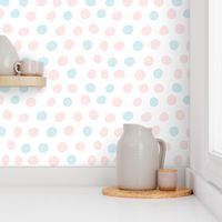 Hand Drawn Polka Dots in Pink and Blue