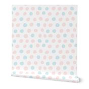 Hand Drawn Polka Dots in Pink and Blue