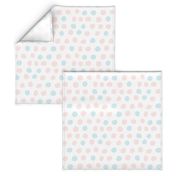 Hand Drawn Polka Dots in Pink and Blue