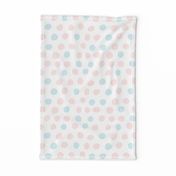 Hand Drawn Polka Dots in Pink and Blue