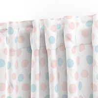 Hand Drawn Polka Dots in Pink and Blue