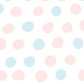 Hand Drawn Polka Dots in Pink and Blue