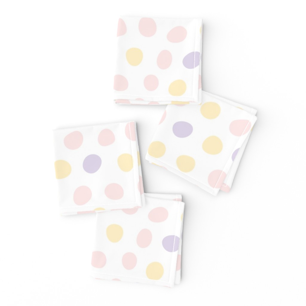 Hand Drawn Polka Dots in Pink and Mint