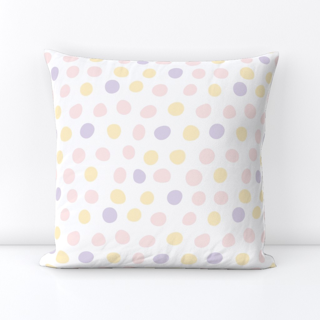 Hand Drawn Polka Dots in Pink and Mint