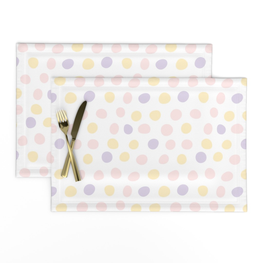 Hand Drawn Polka Dots in Pink and Mint