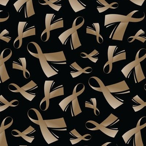 Childhood Cancer Awareness Ribbon Gold Ribbon BLACK-01