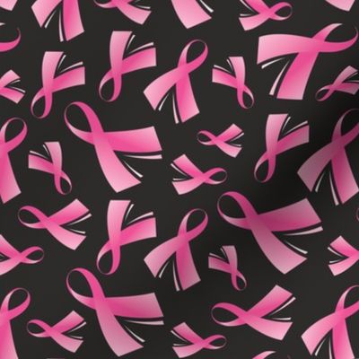 Breast Cancer Awareness Ribbon Pink Ribbon DARK GREY-01