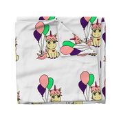 Unicorn with balloons PILLOW size