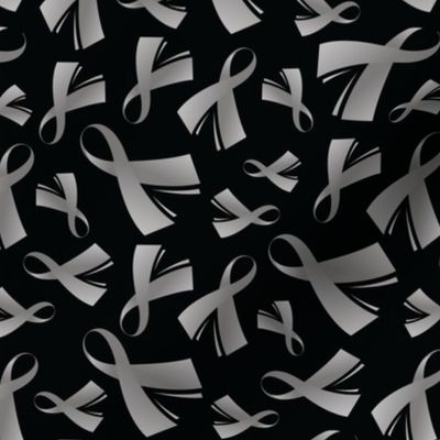 Brain Cancer Awareness Ribbon Grey Ribbon-Black-01
