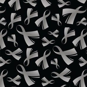 Brain Cancer Awareness Ribbon Grey Ribbon-Black-01