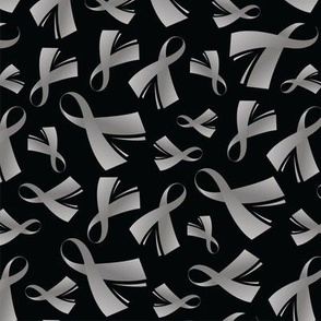 Brain Cancer Awareness Ribbon Grey Ribbon-Black-01