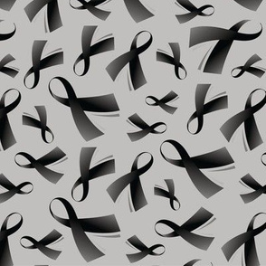 Melanoma Skin Cancer Awareness Ribbon Black Ribbon-on Grey-01