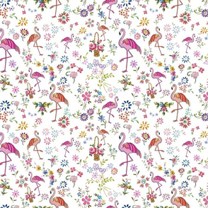 flamingoes _ flowers