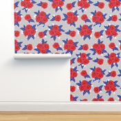 Polka Roses (Red, White and Blue)