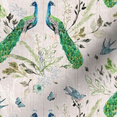 Peacock Chinoiserie (blush) MED