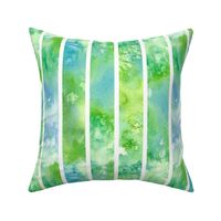 Green Watercolor Wash Stripe 