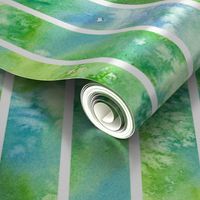 Green Watercolor Wash Stripe 