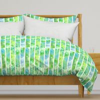 Green Watercolor Wash Stripe 